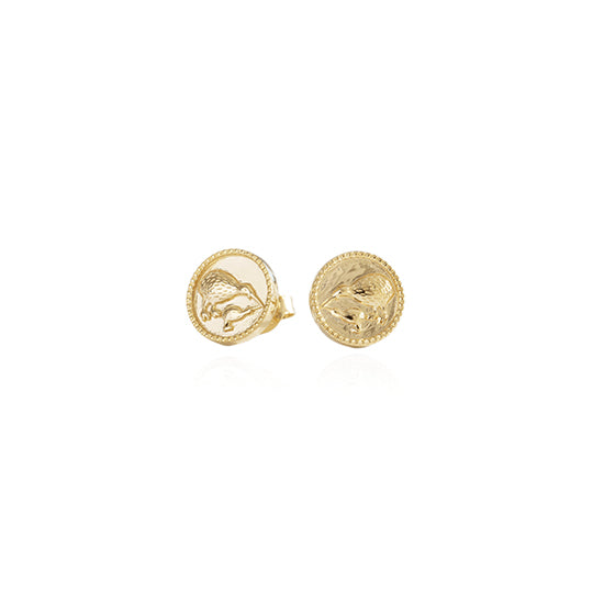 Evolve - Kiwi Coin Studs - (Iconic) - Gold Vermeil