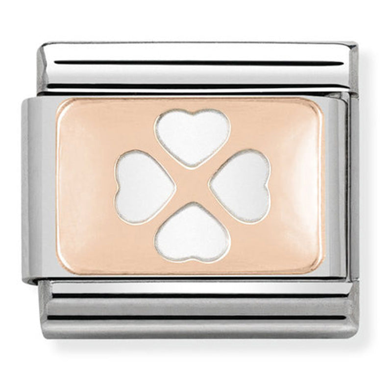 Nomination Rose Gold Plate - Four Leaf Clover Link