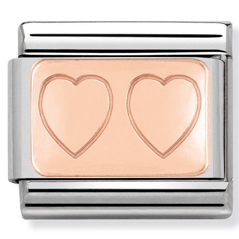 Nomination Rose Gold Double Heart Link