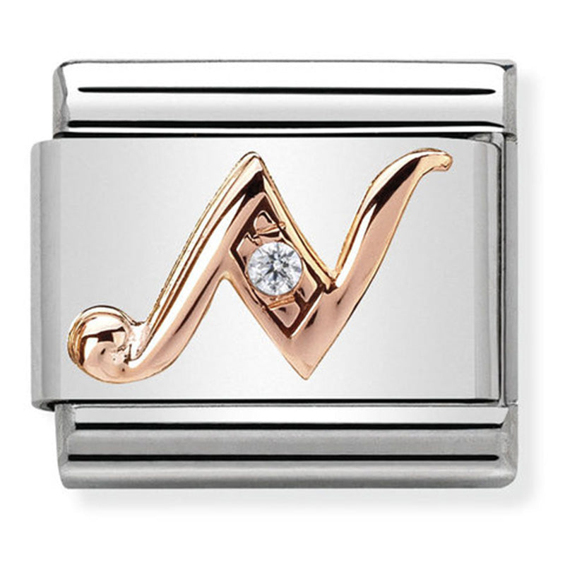 Nomination Rose Gold Letter N Link