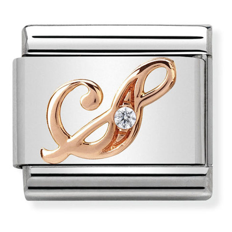 Nomination Rose Gold Letter S Link