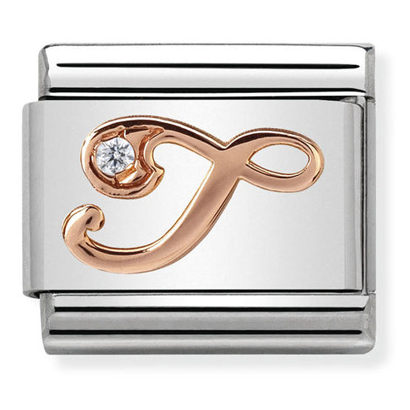 Nomination Rose Gold Letter T Link