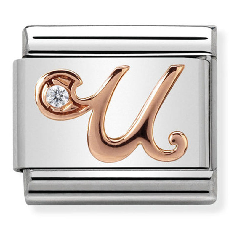 Nomination Rose Gold Letter U Link