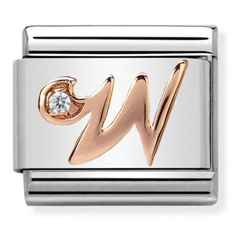 Nomination Rose Gold Letter W Link