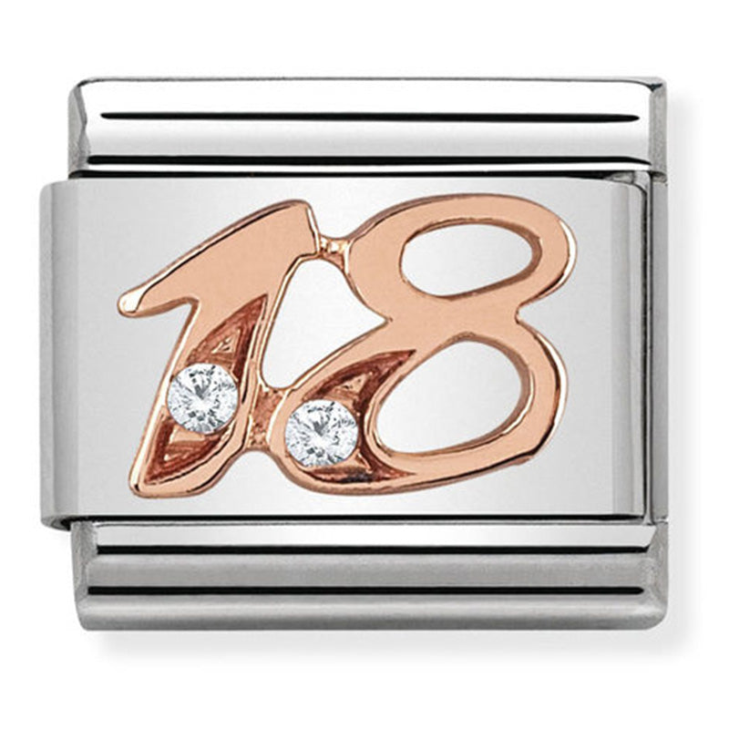 Rose Gold Number 18 Link