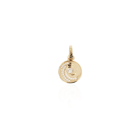 Evolve - Ocean Wave Coin Pendant Charm - (Confident) - Gold Vermeil