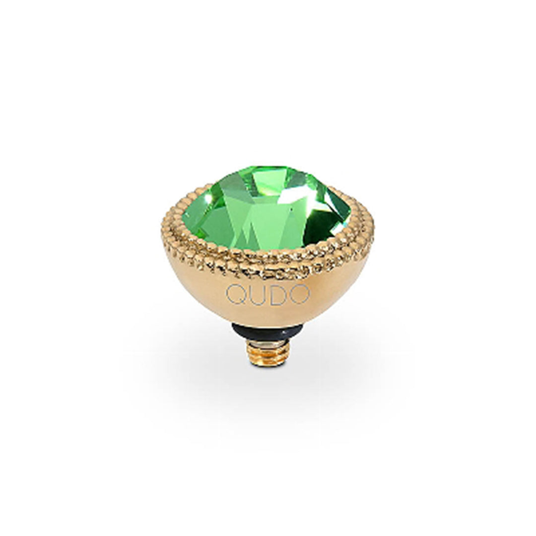 Qudo - Interchangeable Fabero Top 11mm - Peridot - Gold Plated