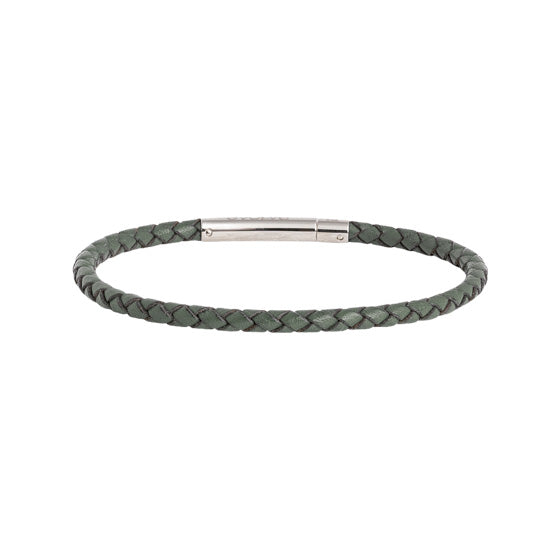 Evolve - Forest Green Leather Bracelet 19cm