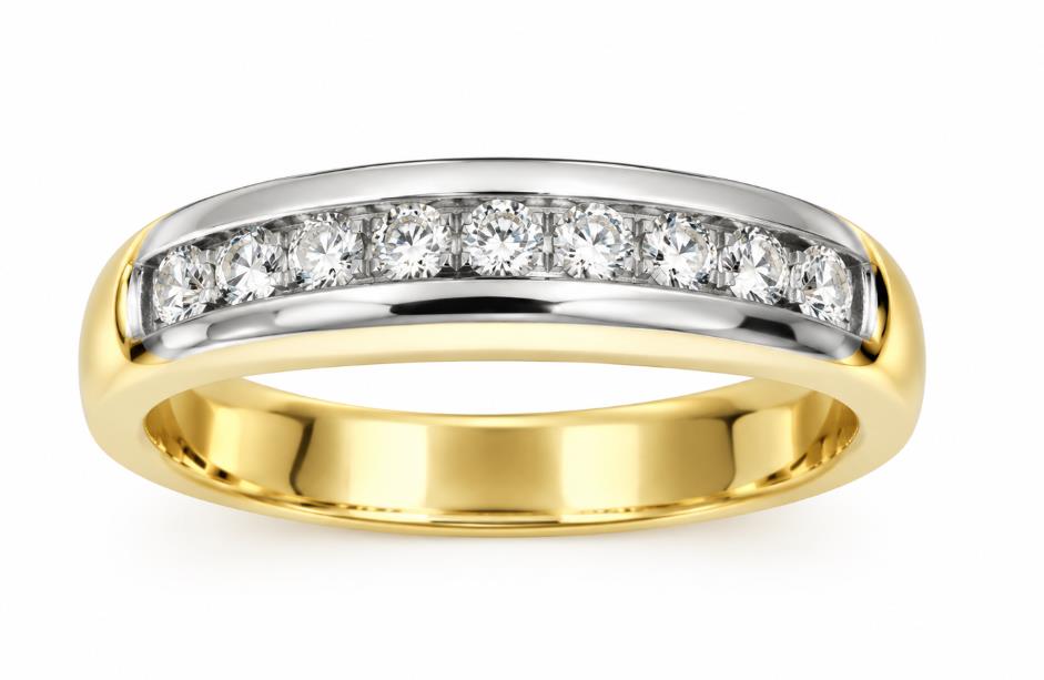 18ct Yellow Gold/White Gold Diamond Eternity Band
