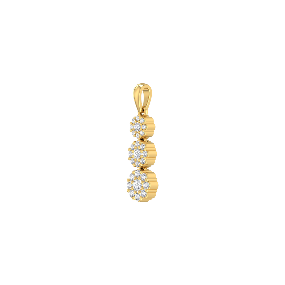 9ct Yellow Gold Diamond Pendant with Chain