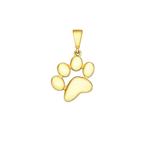 9ct Yellow Gold Paw Print Pendant