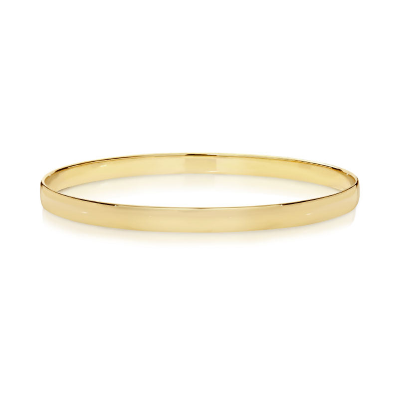 9ct Yellow Gold 5mm Wide Half Round Golf Bangle