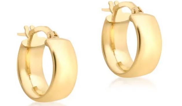 Gold Hollow Hoop Earrings - 14mm