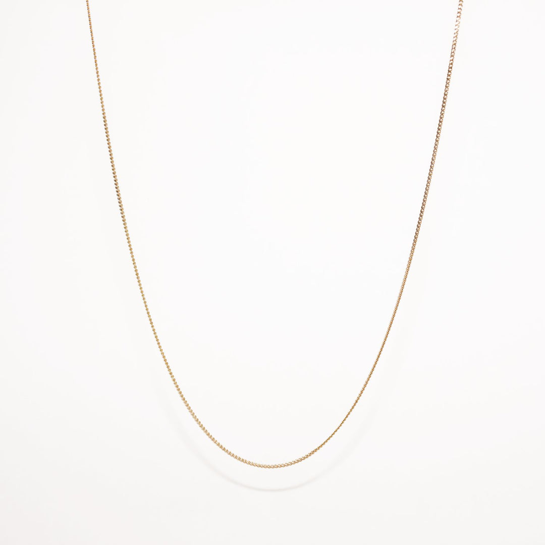 9ct Yellow Gold Diamond Cut Curb Chain - 60cm