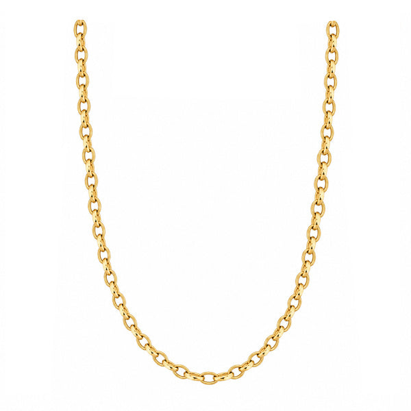 9ct Yellow Gold Oval Belcher Chain - 45cm