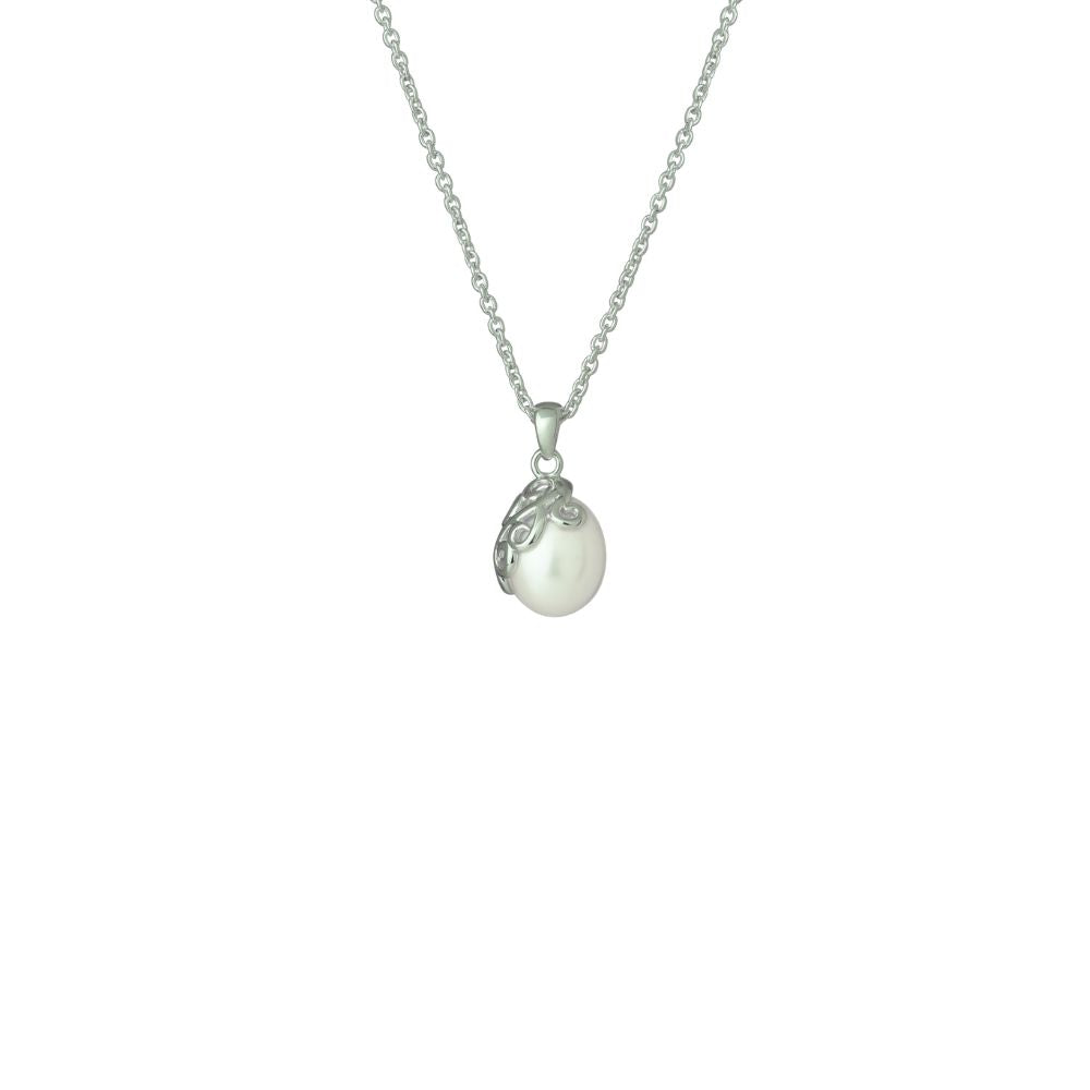 Evolve Pearl Devotion Necklace - Stg Silver