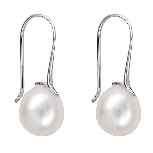Oval Freshwater Cultured Pearl Earwires