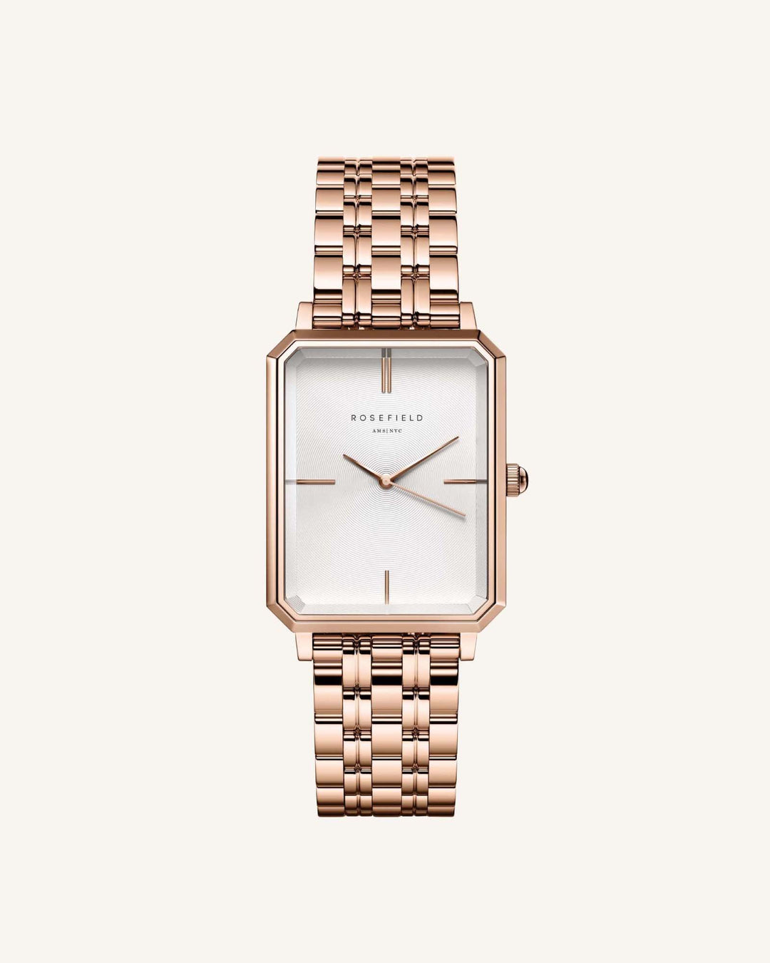 Rosefield - The Octagon White Sunray Steel Rose Gold