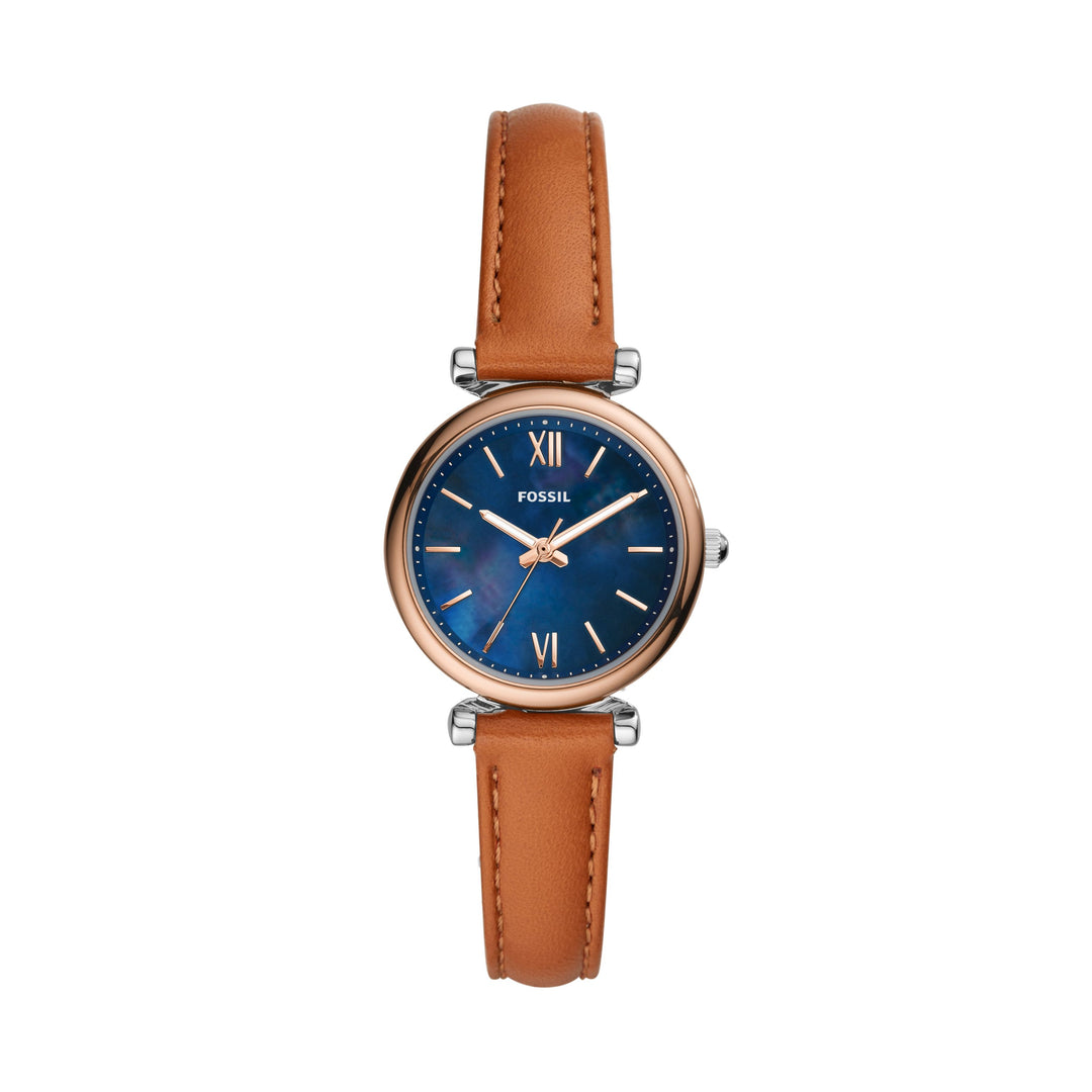 Fossil - Carlie Mini Three-Hand Tan Leather Watch