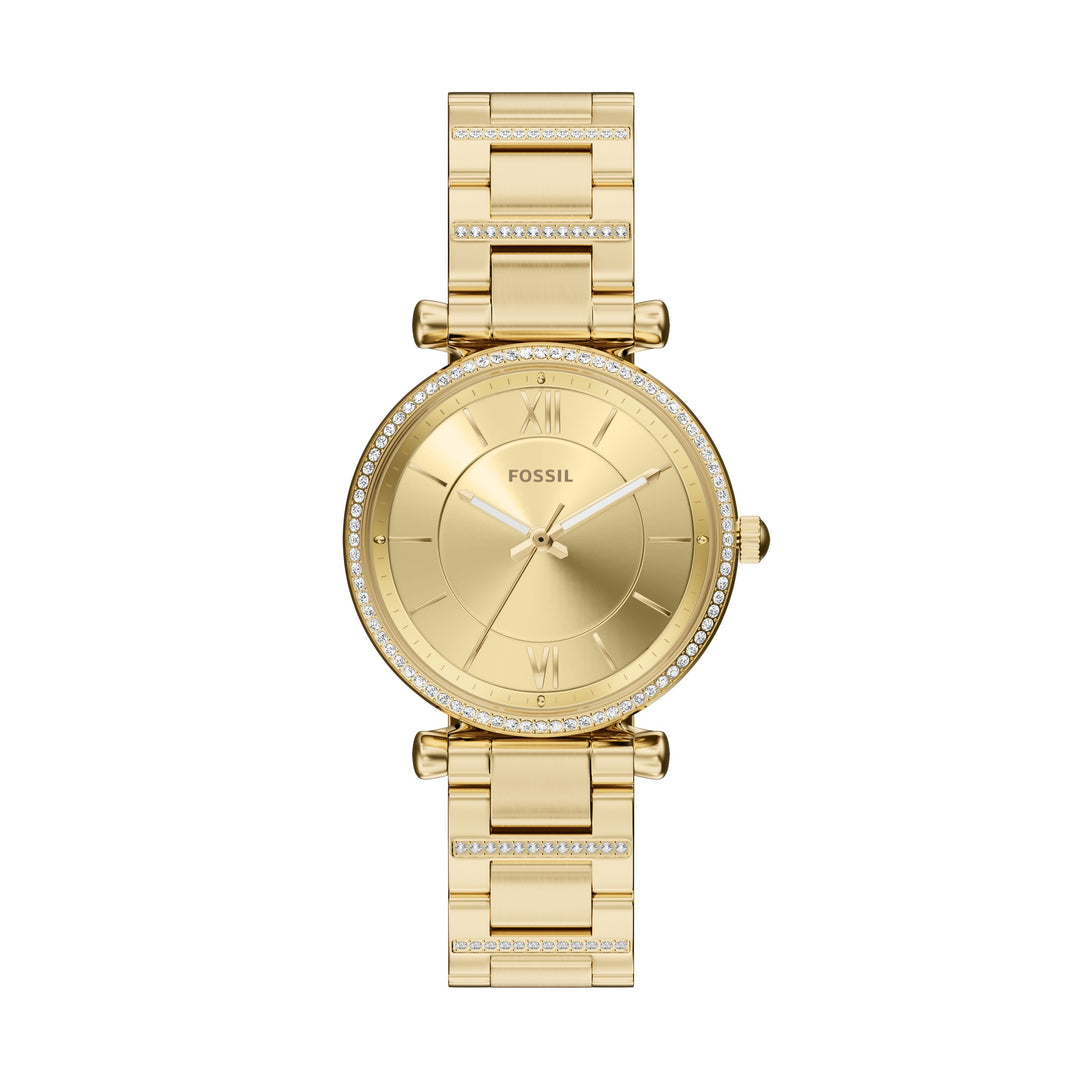 Fossil - Carlie Three-Hand Gold-Tone Stainless Steel Watch