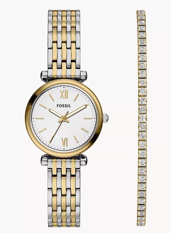 Fossil - Carlie Mini Three-Hand Two-Tone Stainless Steel Watch