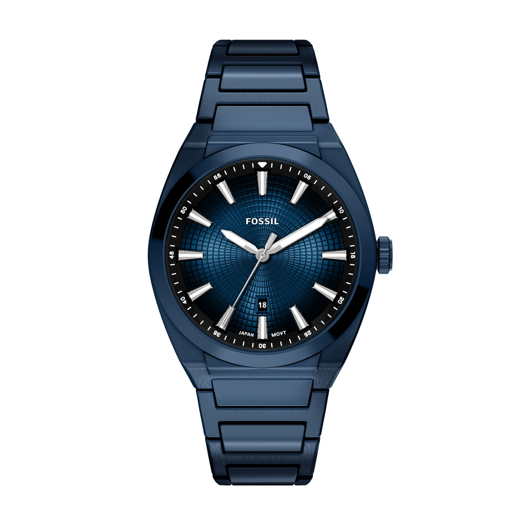 Fossil - Everett Three-Hand Navy Stainless Steel Watch