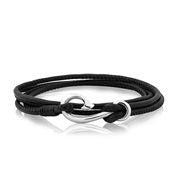 Evolve - Safe Travel Wrap Leather Bracelet - Black 18cm