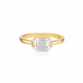 Georgini - Emilio Gold Plated Hoop Ring - Size 7