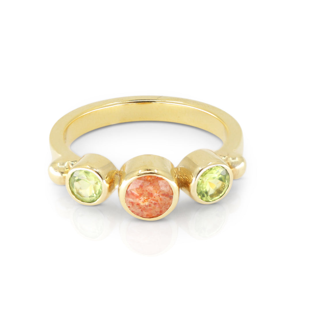 Tonimay - Mimi Sunstone And Peridot Gold Ring - Size 7