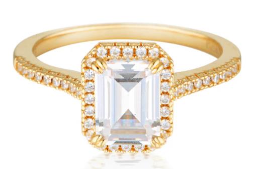 Georgini - Iconic Bridal Violet Ring - Gold Plated - Size 5