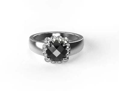 Stolen Girlfriends Club - Baby Claw Ring - Onyx - Size Q