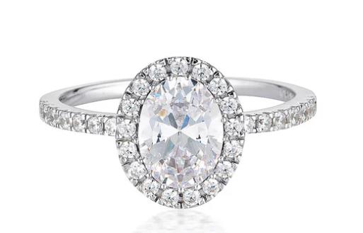 Georgini - Oval Halo Ring Silver - Size 7