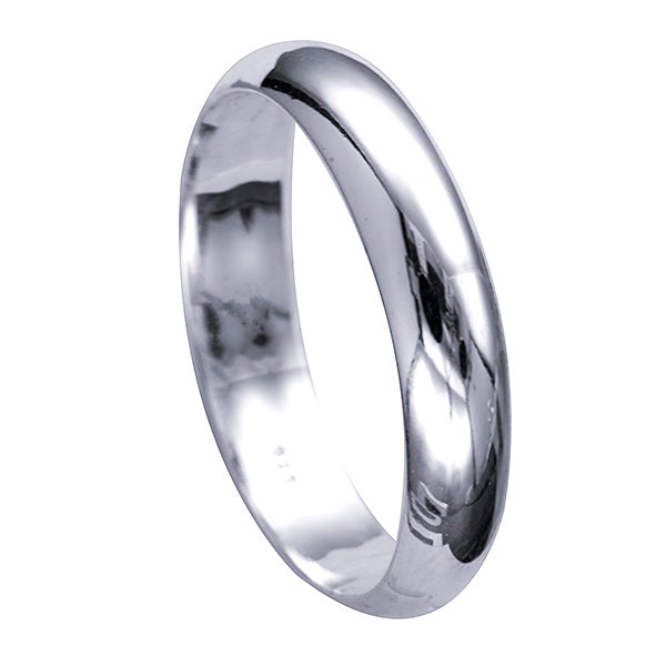 Stg Silver 5mm Wide Solid Half Round Wedder - Size T
