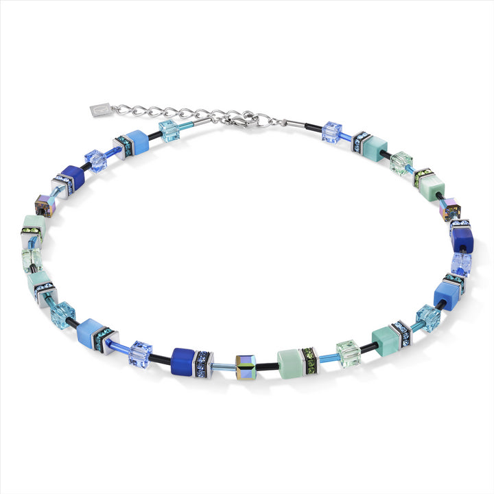 Geo Cube Bright Blue Necklace