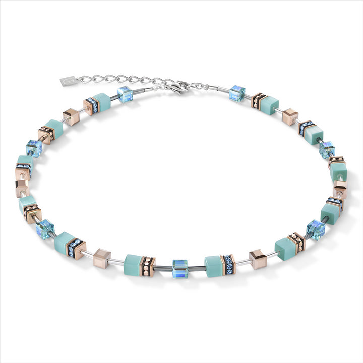 Necklace - Geocube - Aqua