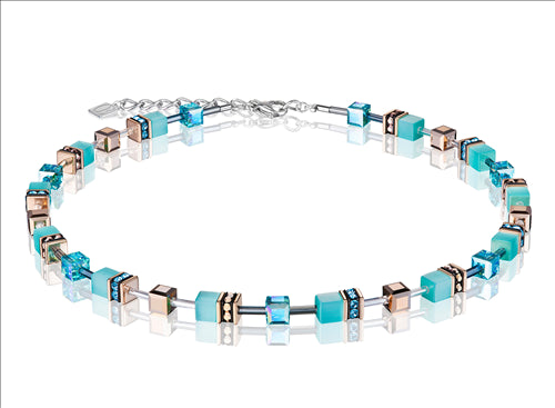 Necklace - Geocube - Aqua