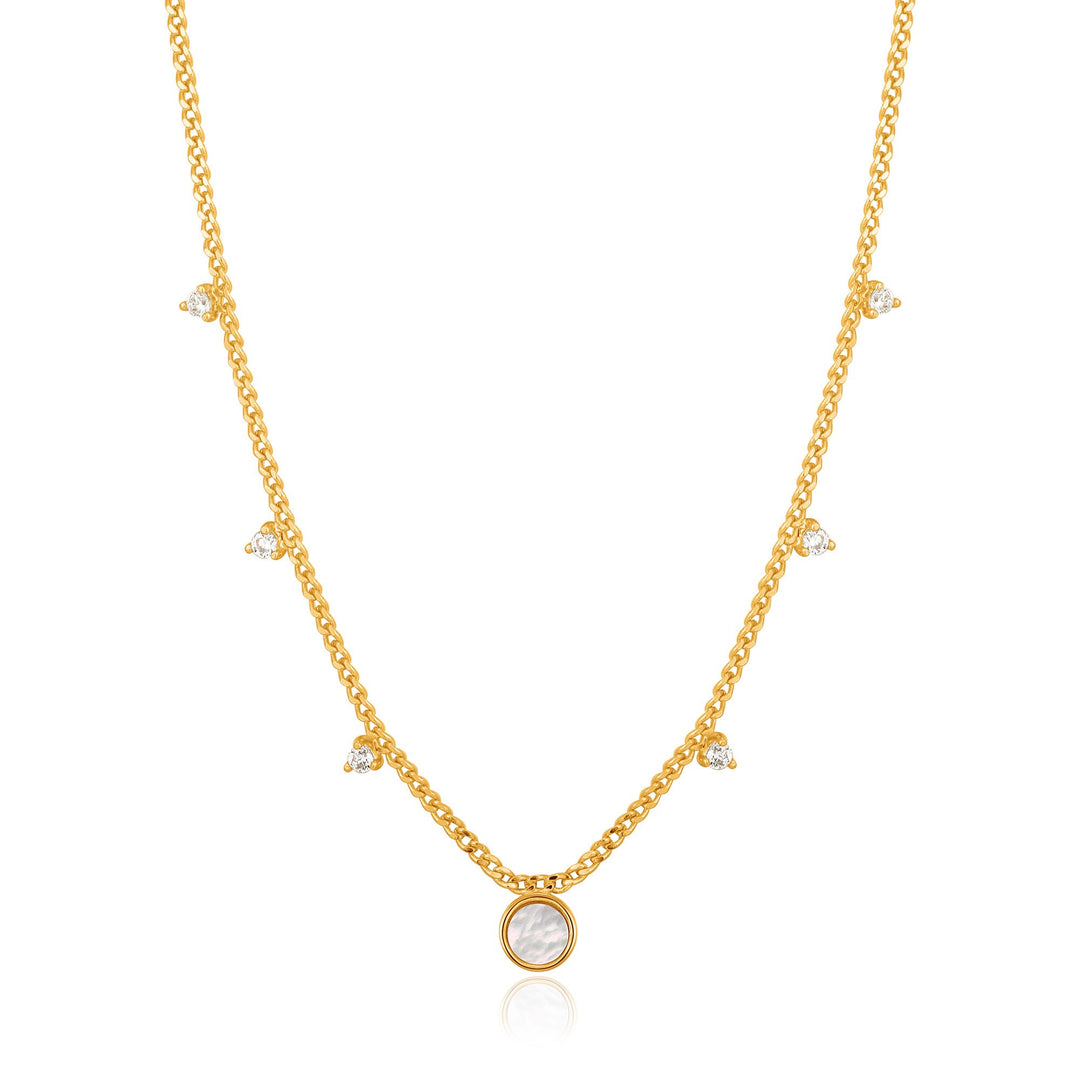 Ania Haie - Hidden Gem Mop Drop Disc Gold Plated Necklace