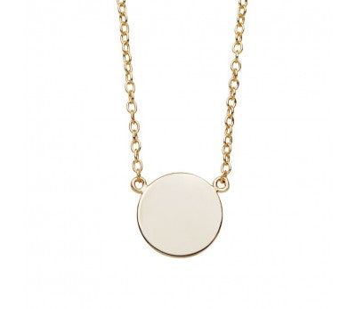 Sterling Silver/Gold Plated Flat Disc Necklace