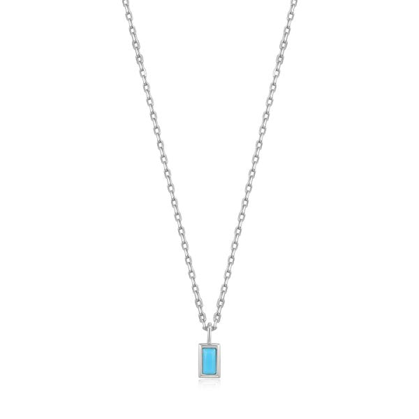 Ania Haie - Turquoise Drop Pendant Silver Necklace