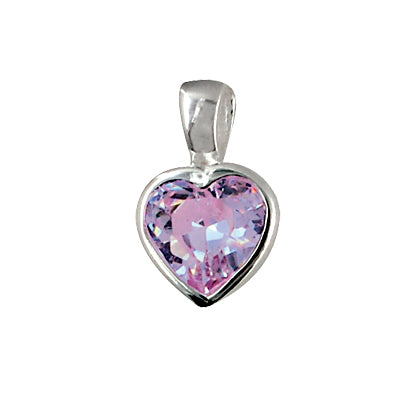 Heart Lavender Cz Pendant