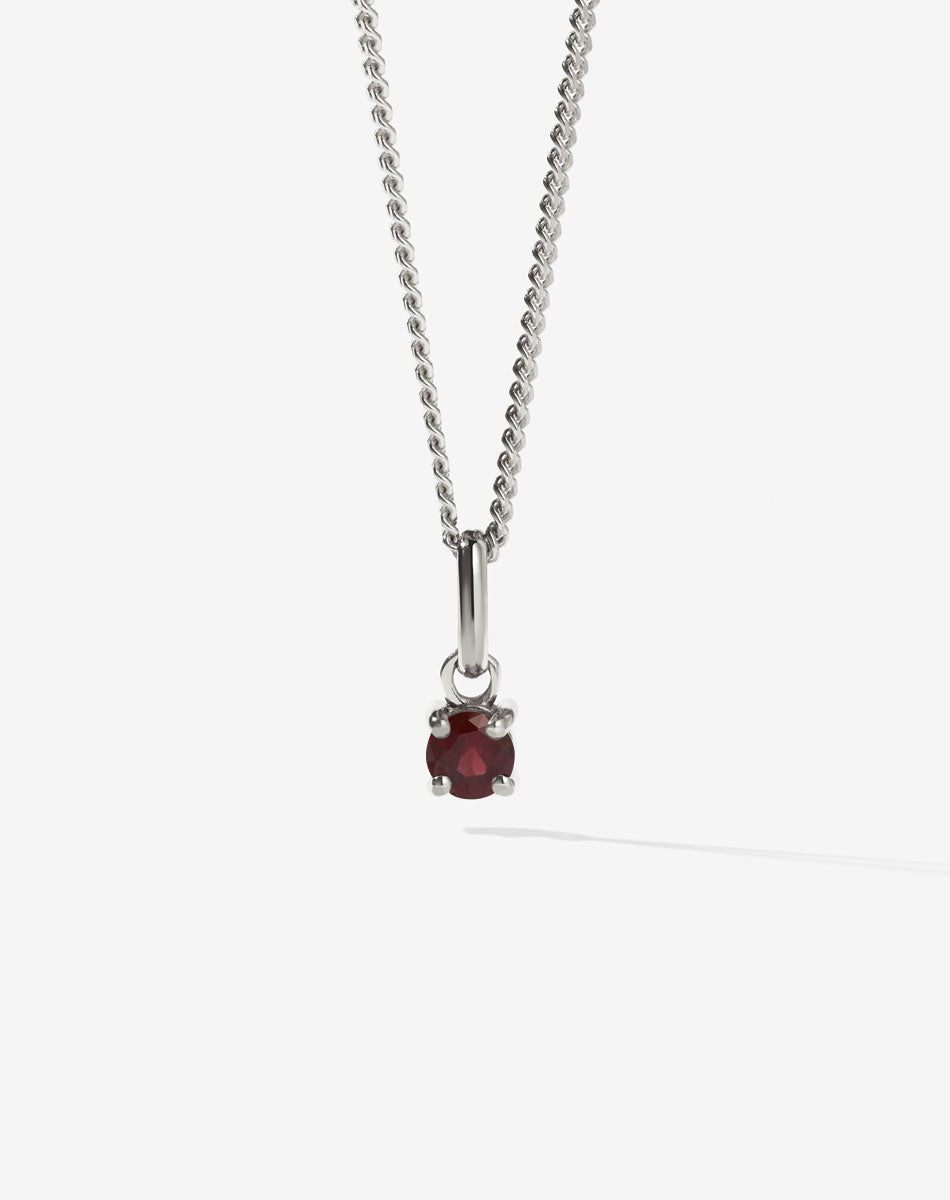 Meadowlark Stg Silver Della Necklace With Garnet