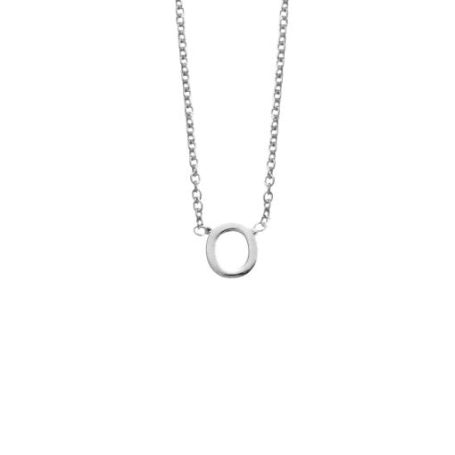 Stg Silver Initial Necklace - O