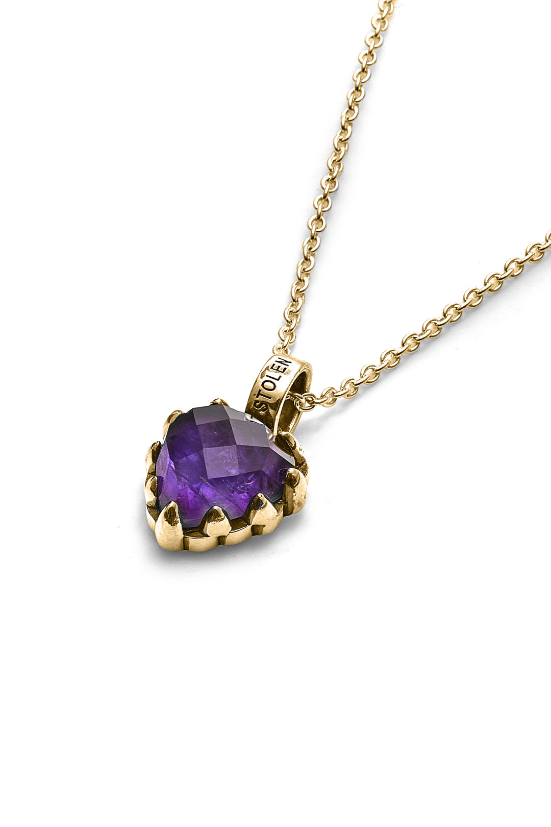 Stolen Girlfriends Club 18ct Yellow Gold Plated Love Claw Necklace - Dark Amethyst