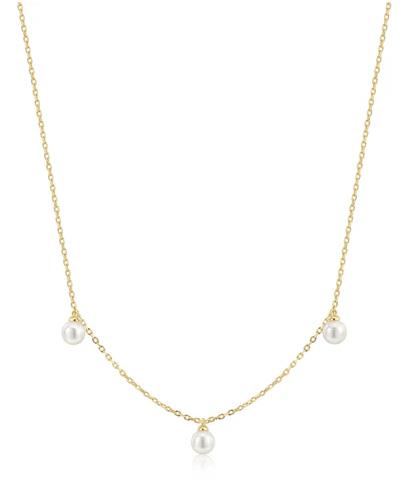 Ania Haie - Triple Shell Pearl Station Necklace - Gold Plated