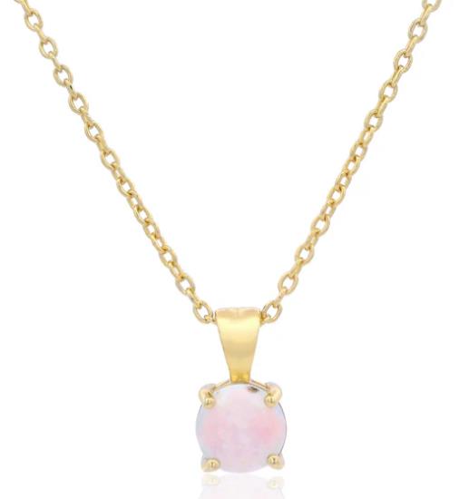 Georgini -Wisteria Created Opal Pendant - Gold Plated