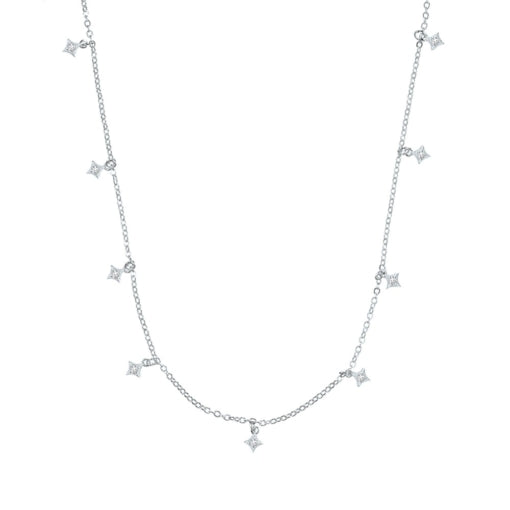 Sterling Silver Necklace With Petite Cz Charms