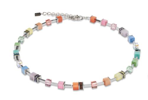 Coeur de Lion - GeoCube Lite Pastel Multicolour Necklace