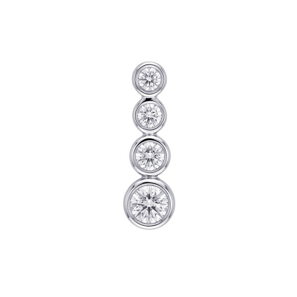 Stg Silver Graduating Bezel Set White Cz Pendant