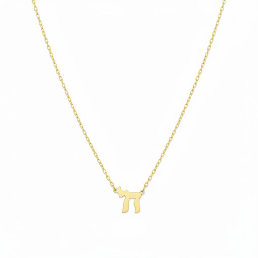 Sterling Silver/14K Gold Plated Mini Chai Pendant Necklace