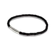 Evolve 21cm Single Black Leather Bracelet